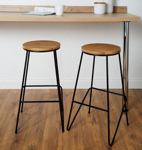 Stołek barowy drewniany kuchenny 71x40x40 industrial