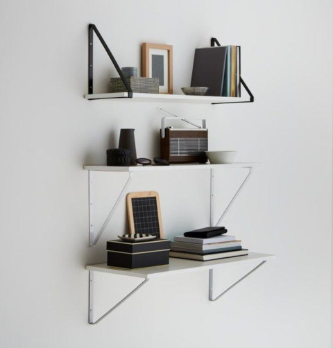 Wspornik półki dekoracyjny 28x2x20cm srebrny  