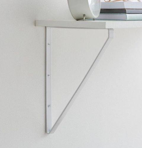 Wspornik półki dekoracyjny 28x2x20cm biały metal  