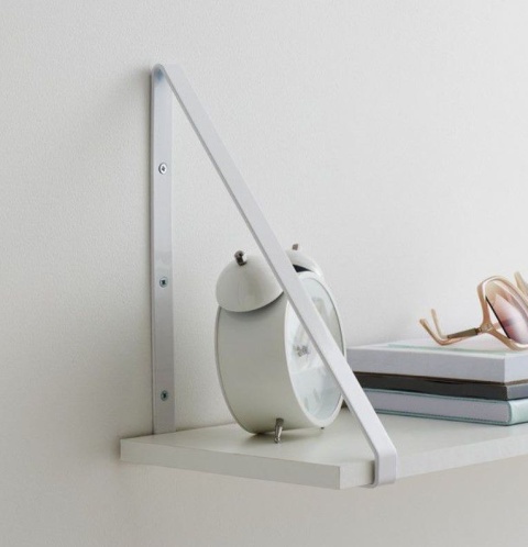 Wspornik półki dekoracyjny 28x2x20cm biały metal  