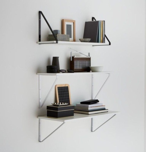 Wspornik półki dekoracyjny 28x2x20cm biały metal  