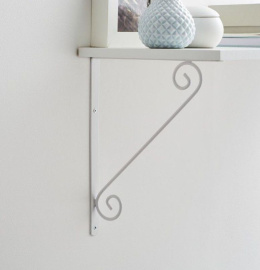 Wspornik półki dekoracyjny kuty 30x2x25 antyczny biały  