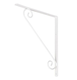 Wspornik półki dekoracyjny kuty 30x2x25 antyczny biały  