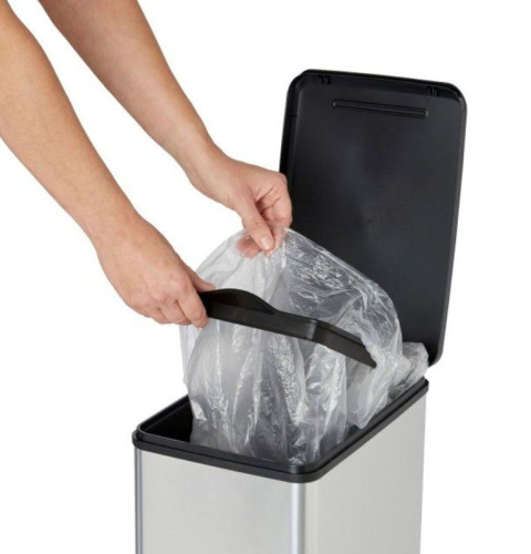 Kosz śmieci TICO pedał 40 l srebrny biurowy