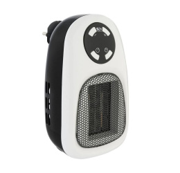 Termowentylator 500W podróż mały lekki czarno-biały