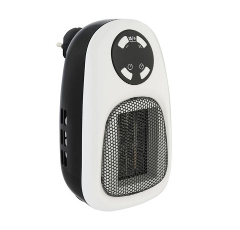 Termowentylator 500W podróż mały lekki czarno-biały