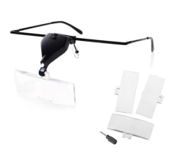 Lupa zegarmistrz okulary 3 szkła pow od 1,5x 3,5x LED wymienne