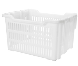 Pojemnik  107l 70kg ażurowy WALLE biały sztaplowanie segregacja 