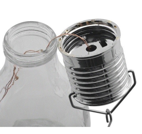 Szklane lampki solarne BULB LED białe 4szt zawieszane