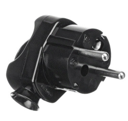 Wtyczka uziemieniem czarna pierścień uchwyt kompaktowy ideał