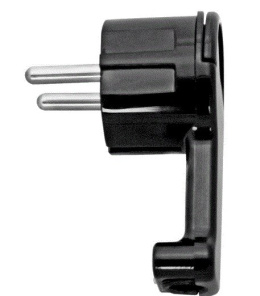 Wtyczka uziemieniem czarna pierścień uchwyt kompaktowy ideał