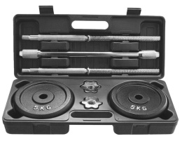 Zestaw ze sztangą 153cm 26kg walizka ćwiczyć domu