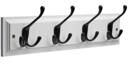 Wieszak WHITE ubrania 45cm 12 wieszaki drewno stal