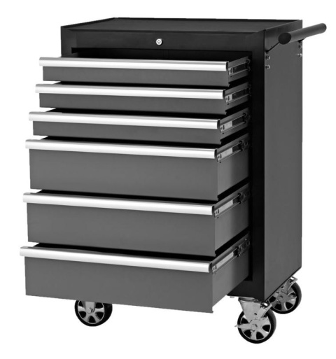 Szafka narzędziowa BQ kółkach zamek 6 szuflad