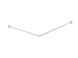 Drążek zasłony prysznicowej kątowy asymetryczny biały  
