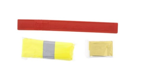 Trójkąt ostrzegawczy zestaw kamizelka folia ochronna