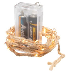 Sznurek jutowy cienki z oświetleniem 40szt 2m LED lampeczki OLAJ