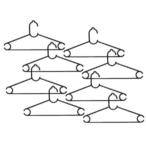 Wieszaki ubranie 8 szt zestaw tworzywo czarne