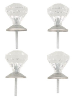 Eleganckie gałki do szafki 4 szt srebrne CHARM 