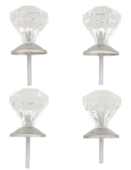 Eleganckie gałki do szafki 4 szt srebrne CHARM 