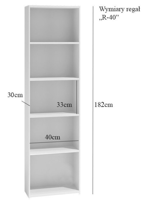REGAŁ R40 - BIEL, NA KSIĄŻKI, SEGREGATORY, ZABAWKI IDEALNY DO BIURA I POKOJU