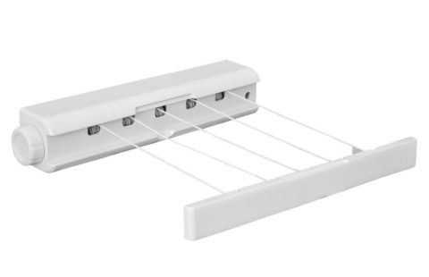 Suszarka ścienna SUPER rozciągana biała 14m 5 linek