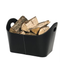 Pojemnik na drewno kominka Eko skóra czarny elegancki