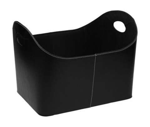 Pojemnik na drewno kominka Eko skóra czarny elegancki