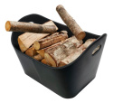 Pojemnik na drewno kominka Eko skóra czarny elegancki