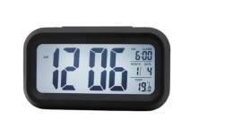 Budzik NEW LOOK zegar termometr drzemka cyfrowy czarny  