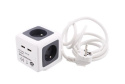 Przedłużacz 4 gniazda 2x USB 1,5m CUBE wygodna kostka 